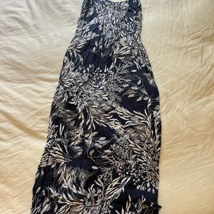 Elegant Black and White Floral Dress